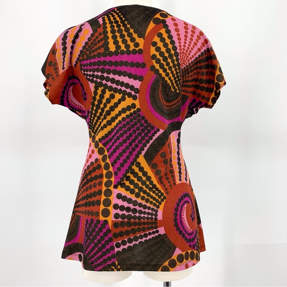 Copper Key Shimmery Kimono Style Plunging V-Neck Short Sleeve Top, Medium - Picture 6 of 16